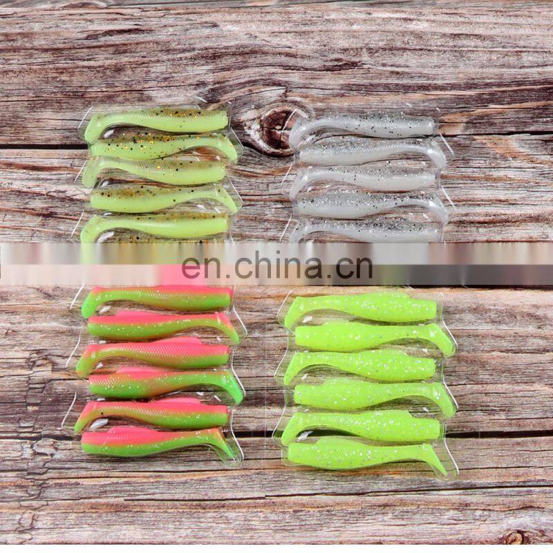 JOHNCOO 6pcs/lot Soft Grubs 6cm 2.3g T Tail Lure Soft Lure Swim Bait Fishing Lures