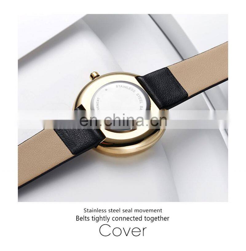 SHENGKE No Logo Minimalisim Watches K0086L Unisex Simple Design Wristwatch Watch for Women and Man