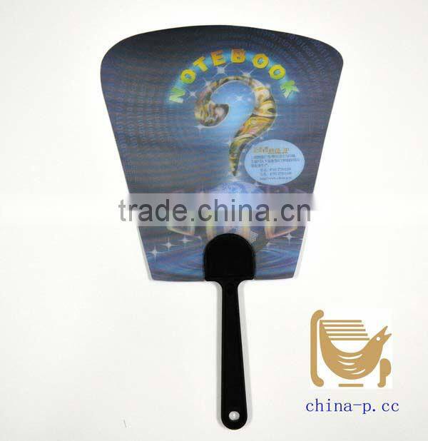 Fansional 3D lenticular hand fan,plastic promotional advertising fan