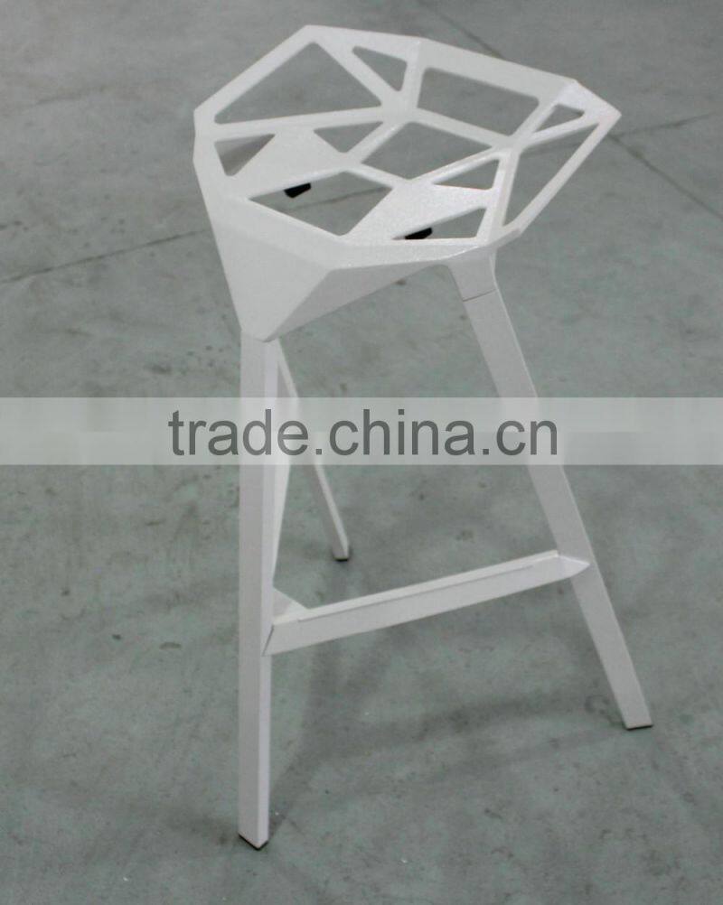 Replica Italian graceful design aluminum stacking Konstantin Grcic barstool,replica Stool one,white color stool one