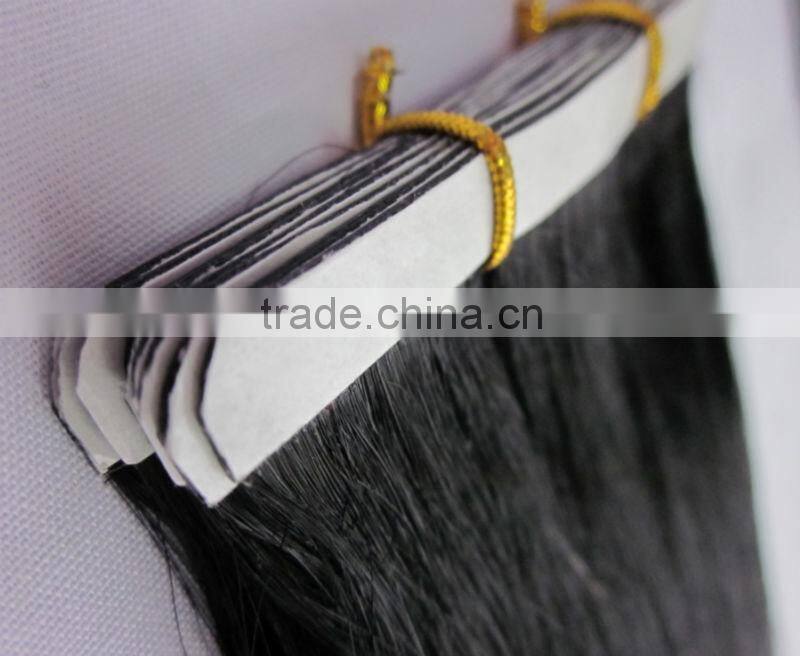 18" remy straight skin hair tape hair extensions tape weft PU weaving remy human hair pu skin weft