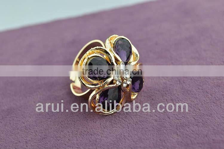 2013 Purple Pretty wedding ring crystal flower rings for women