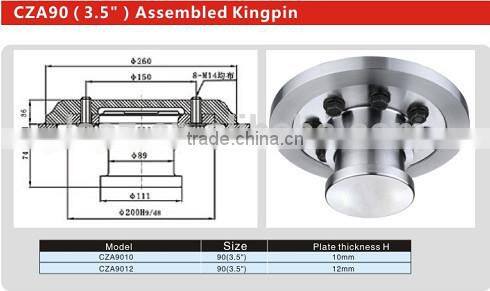 2" assembled king pin for semi trailer on sale