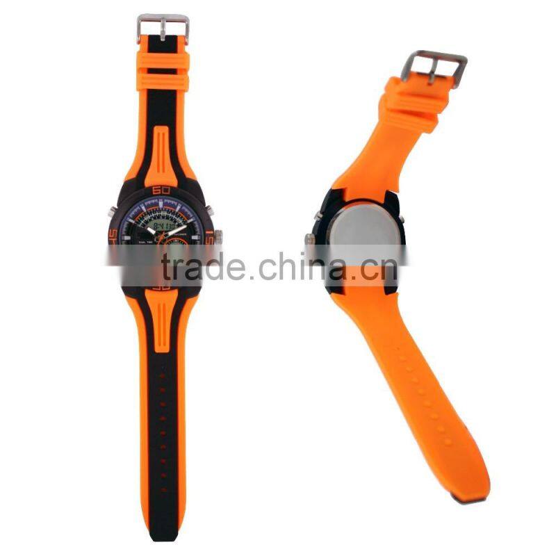 LP7641 2016 lcd multipal time zone plastic waterproof watch