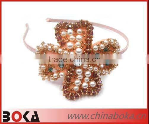 Fashion butterfly beaded rhinestones headband patch