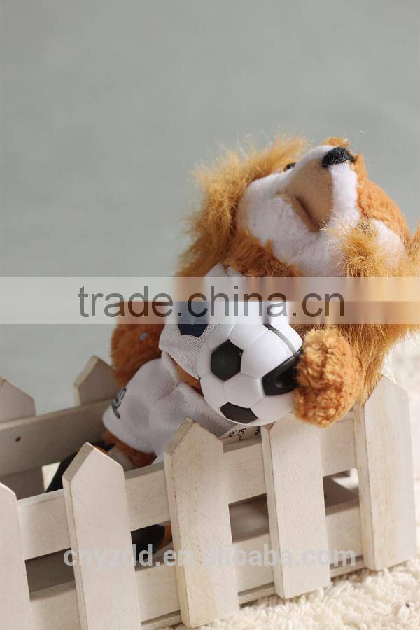 Plush Fox with Football Mascot / Stuffed Soft Mascot Toys Light Brown Standing Fox