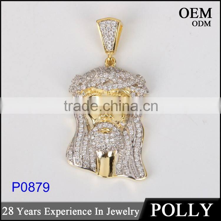 Micro set 925 sterling silver jesus piece mens hip hop pendant jewelry iced out