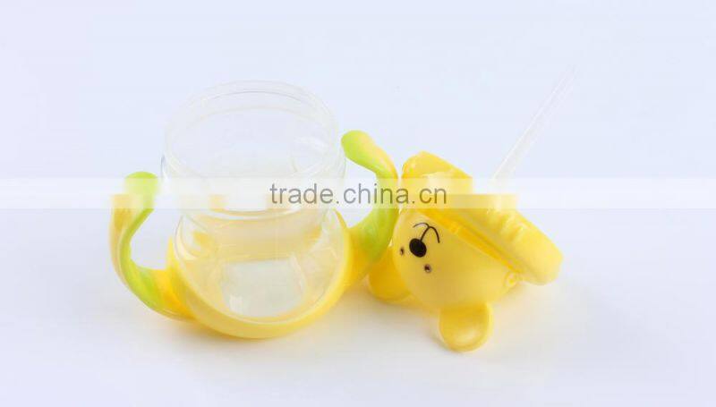 Animal Shape Baby Learning Cup With Silicone Straw /Bear Shape Baby Learning Cup