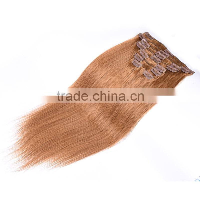 2016Wholesale Virgin Human Hair Clip In Hair Extension, Unprocessed Brazilian Human Hair Clip In Hair Extension