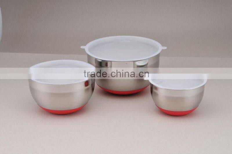 3 pcs set stainless steel mixing bowl set with grater