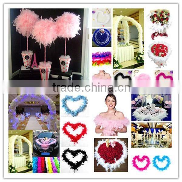 Wholesale Feather Boas And Rainbow Sectioned Turkey Feather Boa For Wedding Supplies