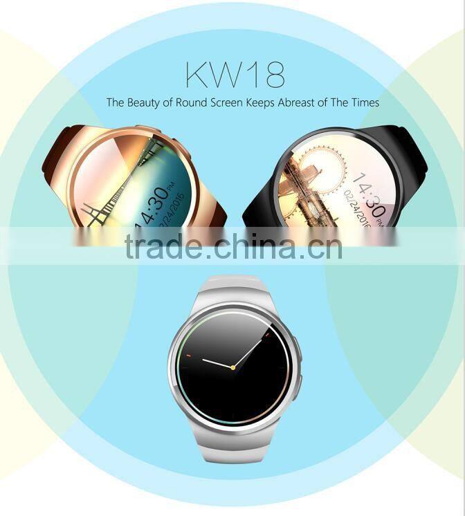 2016 smart watch new design CPU MTK2502C KW18 smart watch