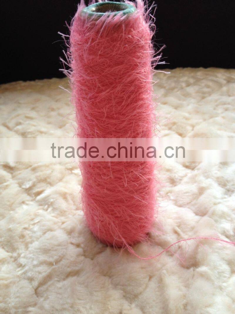 Dyed 100%Polyester Feather Knitting crochet yarn for hand knitting scarf