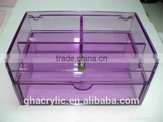 Traditional divided acrylic storage box,modern Colorful acrylic display box