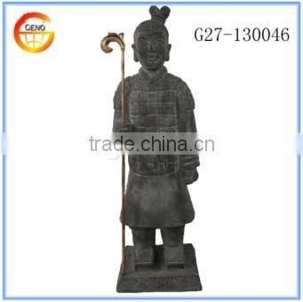 New clay carved large resin garden statues of terracotta warrior replica