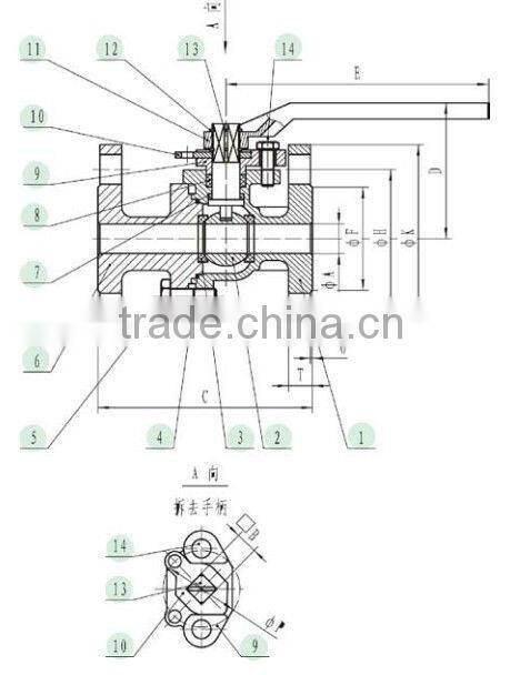 2 inch Full Port high quality Investment Casting 2pc Flanged Ball valve(DIN) manua operations