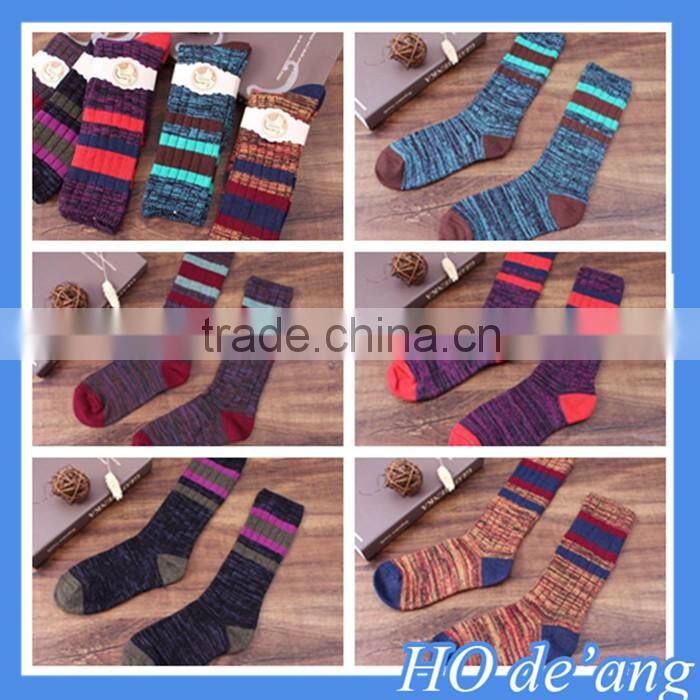Hogift 2016 girl tube socks national wind fall and winter knee high socks cotton socks wholesale MHo-221