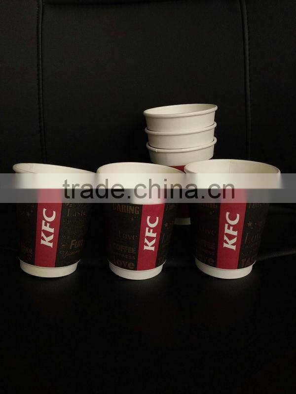 Burger King recycled biodegradable pe coated Disposable paper cup with custom printed logo