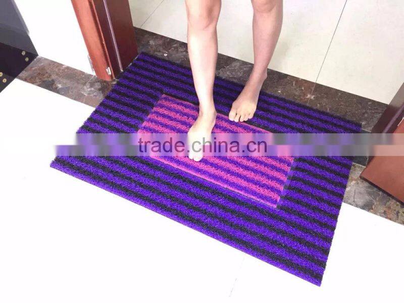 ribbed pvc coil carpet double color beautiful mat