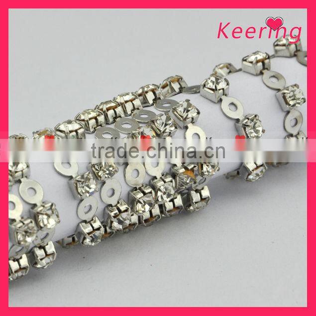 Gold flower popular Wholesale Crystal Rhinestone Chain WRC-32