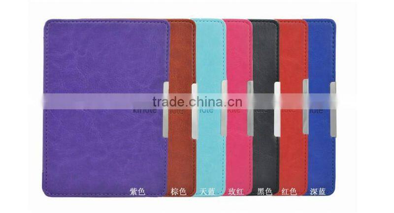 Factory leather PU for kindle paperwhite case, book cover case For paperwhite
