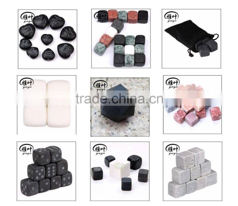 20mm Wholesale Ice Cube Whisky Stones Black Basalt Whisky Stones Bar Accessories Ice Cube Whisky Stones