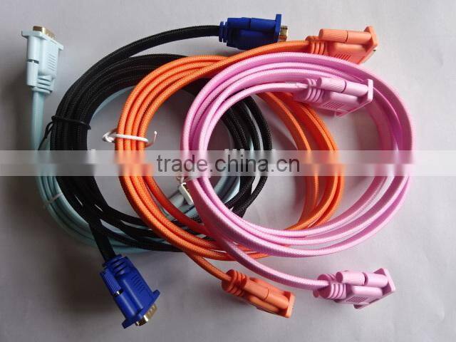 Got selling gold connector flat VGA cable