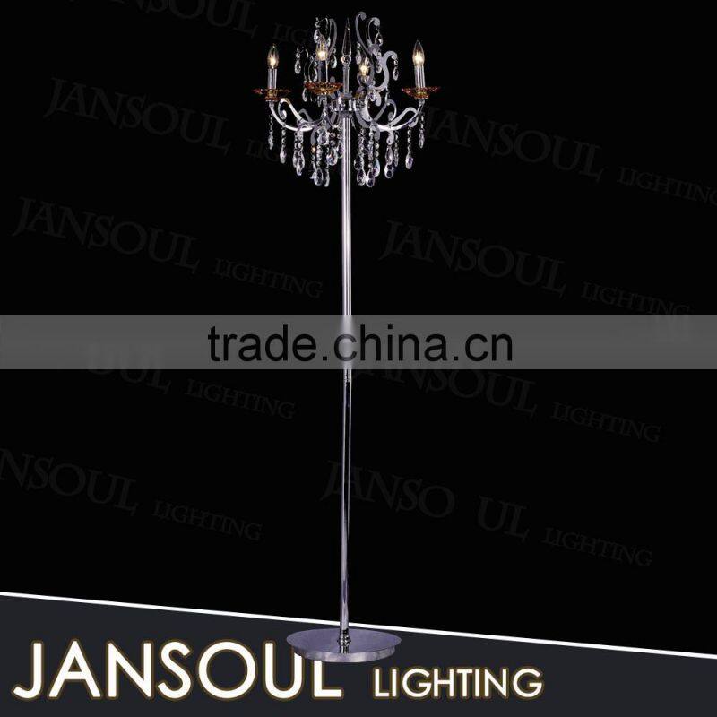 home decorative floor standing floor lamp top crystal chandelier floor lightings factory-outlet light with CE UL certification