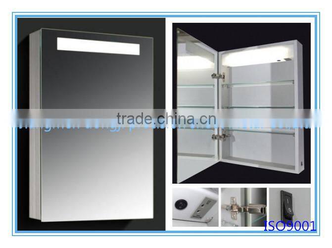 Stainless steel wall mount mirror cabinet with one door