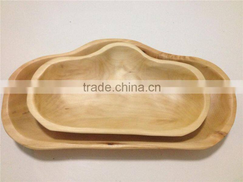 Special shape wooden Eco-friendly fruit tray, kids dinner plate ,Western Food storage tray
