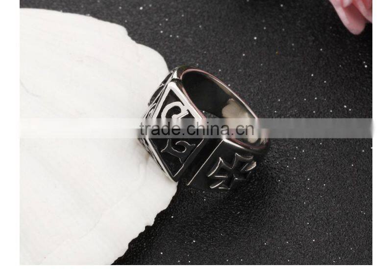 new products 2016 unique design Catholic religion stainless steel class ring for men