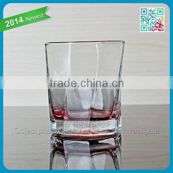 ZL785 glass beer steins red spuare shot cup whiskey glass
