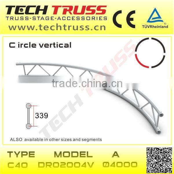C40-DR02006V aluminum flat vertical circular truss , circle roof truss stand