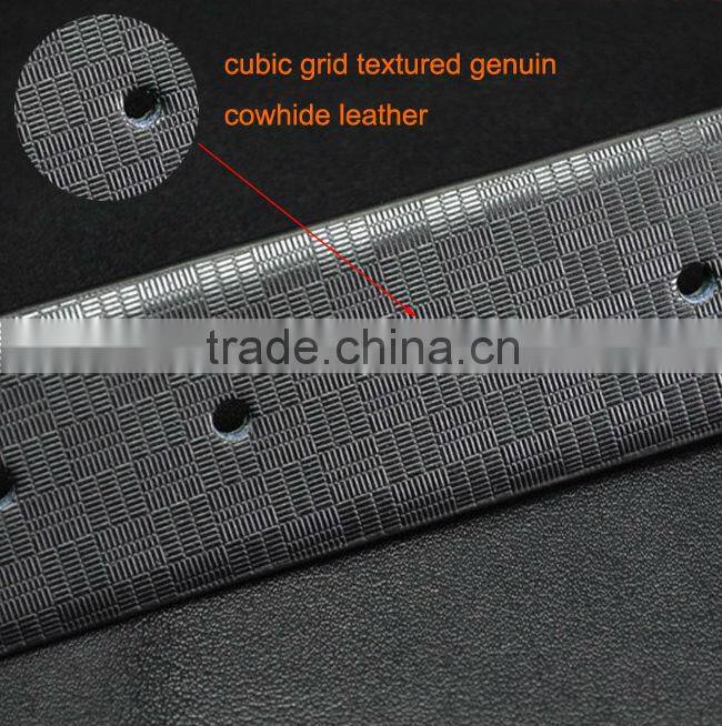 Cubic grid textured genuine cowhide leather mens western belts