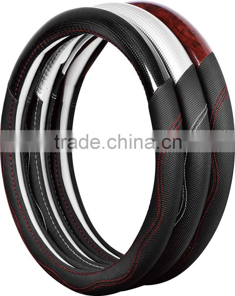 Hot Sale Competitive Slip-resistant 38cm Diameterleather Steering Wheel Cover