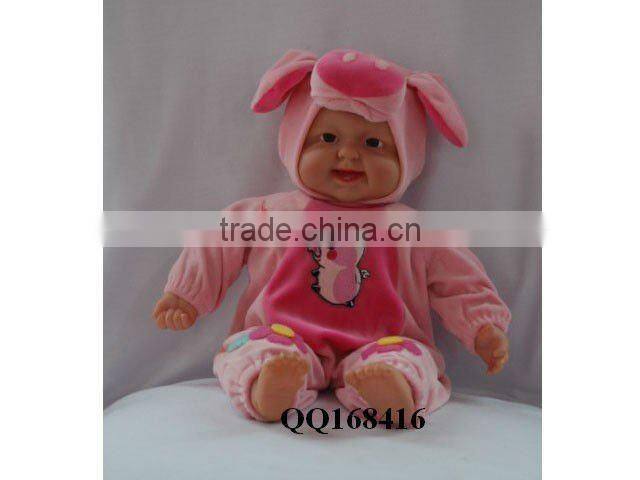 16 inch lovely baby doll with IC-papa,mama,cry laugh