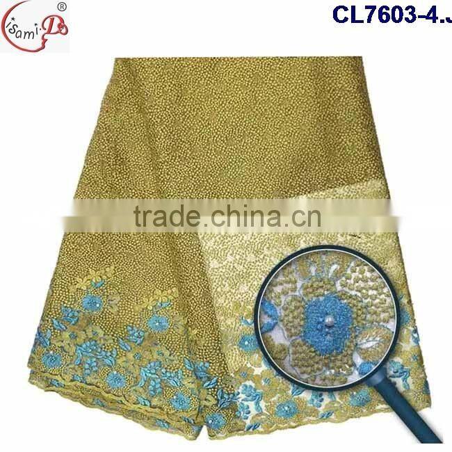 CL7603 Ladies dressing fabric net embroidery fabric design,tulle lace /french net lace fabric