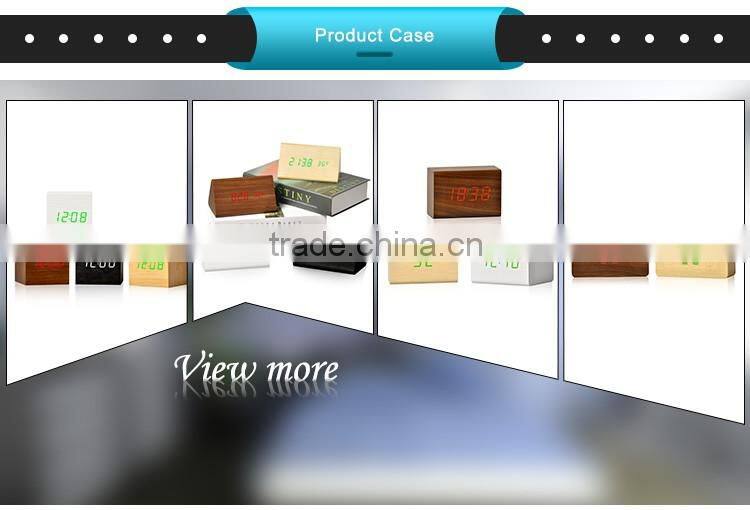 home wood decoration table cube clock for desktop