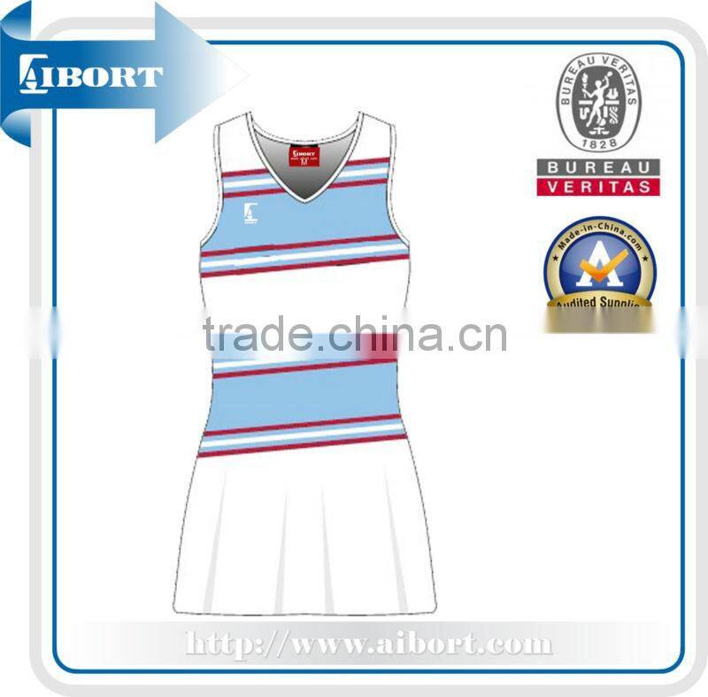 SUBNT-580-3 dye sublimation netball dress with pattern