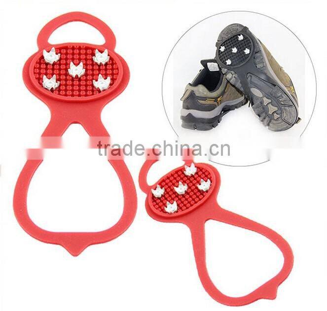2016 Promotion anti-slip silicone rubber reusable shoe covers rain snow ice climbing crampons