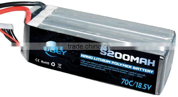 Flat lithium battery 18.5V 5200MAH 70C power lithium polymer battery pack supplier for laptop power source charger