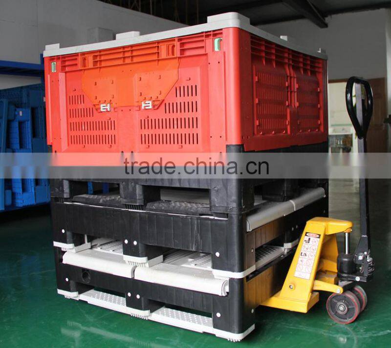 Australia size plastic foldable box pallet with perforated surface