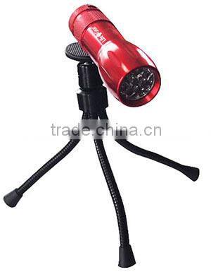 TE014 2015 Top sales new design Aluminum 9LED Flashlight With SOS light and Holder