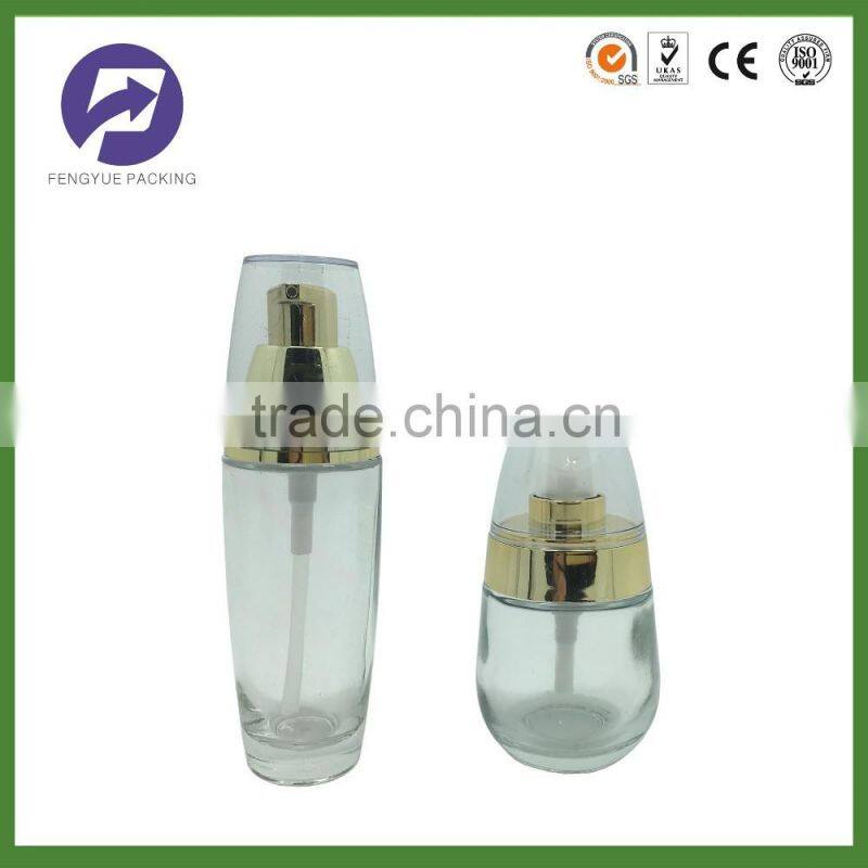 Wholesale Round Shape Cosmetic Glass Lotion Bottles