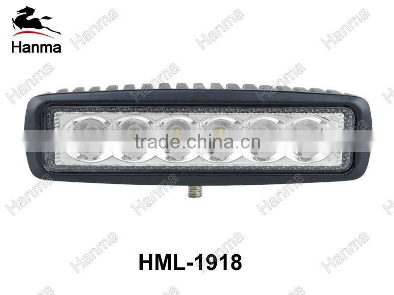 18W LED offroad light bar, atv parts, spot beam 25 degree, atv light with simple mounting stainless steel bracket