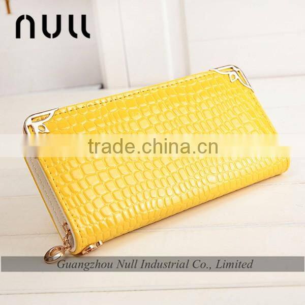 good brand promotion crocodile embossed leather long wallet clutch purse