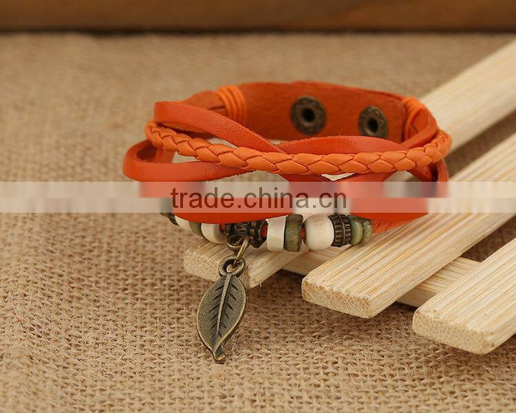 European and American punk bracelet jewelry wholesale fringed owl olive new handmade DIY woven multilayer Fashion charm bracelet