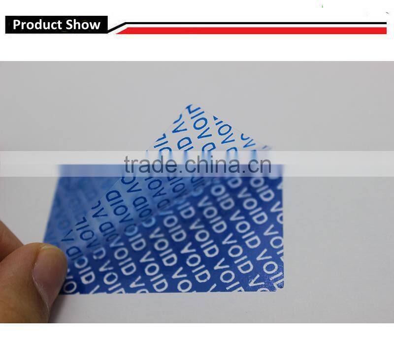 Tamper evident security label brand protection partial transferlabel