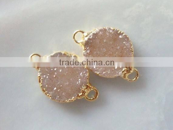 Natural Druzy Gemstone Connector