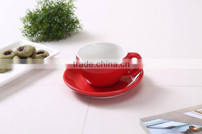 color glazed ceramic cappucino coffee cup